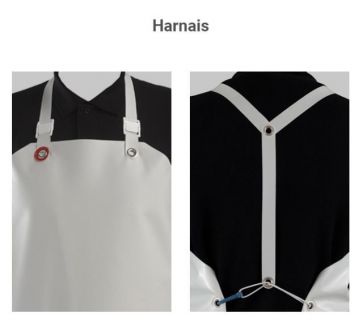 TABLIER DELTA 30 BLEU AVEC HARNAIS - 90X115cm